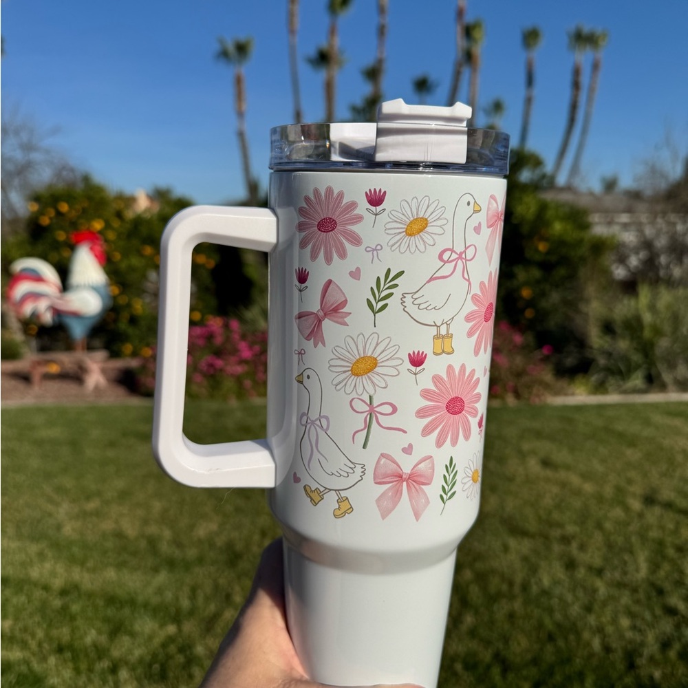 Spring goose flowers and bows 40oz Tumbler - Picture 5 of 5